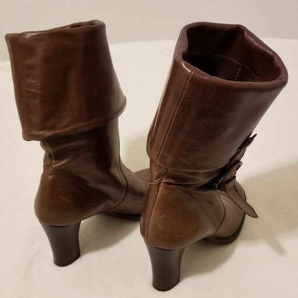 Carisma Leather Pull-On Boots Change Calf to Ankle Brown 7 1/2 Made in Italy - Picture 6 of 12